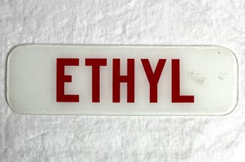 Vintage Glass Ethyl Sign