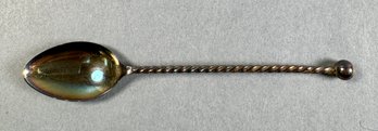 Very Small Silver Tone Spoon With Twisted Handle