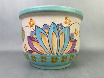 Hand Painted Italian Floral Planter