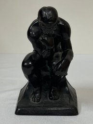 Thinking Man Cast Iron Bookshelf Sculpture