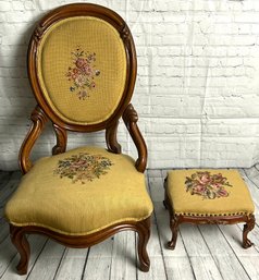 Antique Victorian Floral Chair