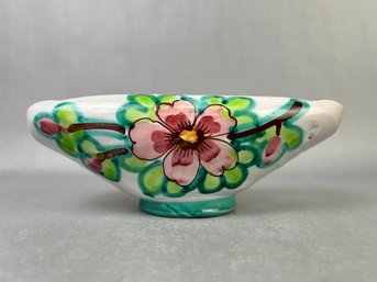 Italian Hand Painted Floral Vessel