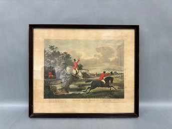 Antique English Hunting Scene Engraving Print Bachelors Hall Plate 2