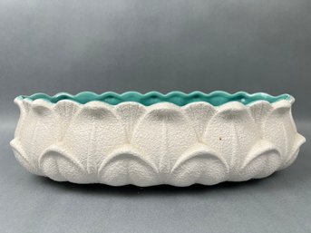 Royal Haeger 391 White And Aqua Planter.