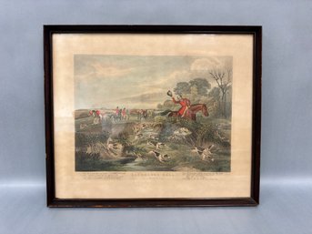 English Hunting Scene Engraving Print Bachelors Hall Plate 3