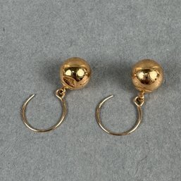 14K Yellow Gold Ball Pierced Earrings
