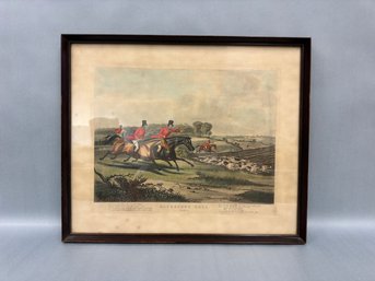 English Hunting Scene Engraving Print Bachelors Hall Plate 4