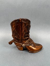 Vintage Copper Colored Cowboy Boot.