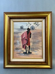 Massia Man Signed By Anne Lee Certified Oil On Canvas.