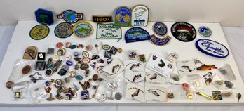 Lot Of Fishing Pins And Badges.