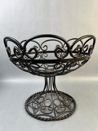 Black Wrought Iron Footed Basket.