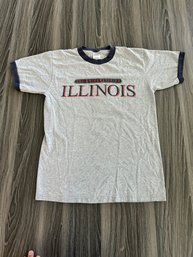 Vintage Anvil University Of Illinois Ringer T Shirt - Size Small