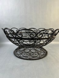 Black Wrought Iron Footed Basket.