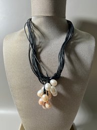 Real Pearl Cluster Necklace