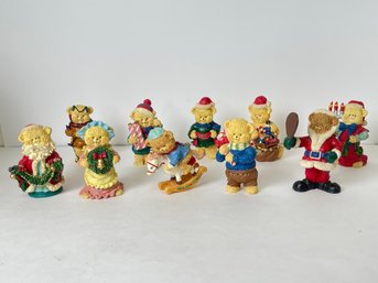 Vintage Lot Of 10 Country Cubs Figurines Christmas