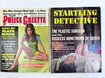 2 Vintage Detective Magazines.