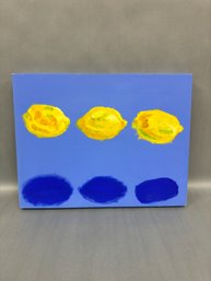 Lemon Painting On Canvas Unsigned