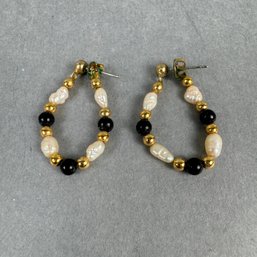 Freshwater Pearl Beaded Earrings - 3.968mm