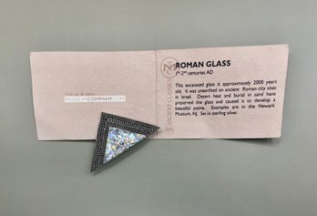 Silver 925 Museum Pin W/ Roman Glass