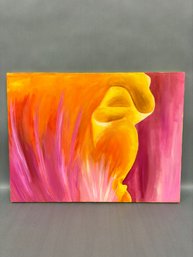 Abstract Floral Painting On Canvas