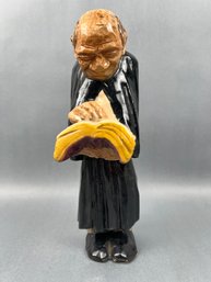 Vintage Ceramic Preacher Statue.