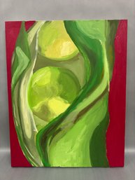 Large Pea Pod Painting On Canvas