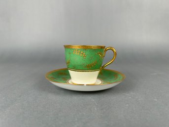 Minton Green And Gold Demitasse