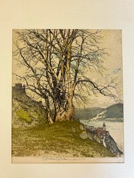 Raoul (Robert) Kashmir - Donau River: Signed Etching