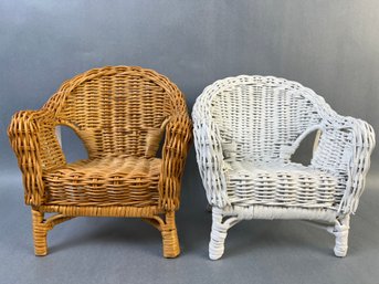 2 Wing Tai Wicker Miniature Chairs.