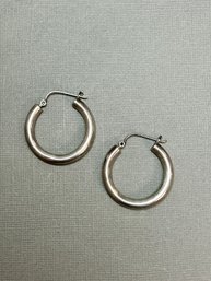 Chunky Sterling Silver Hoop Pierced Earrings