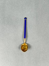 David Anderson Silver And Cobalt Blue Enamel Spoon