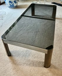 MCM Wood Chrome And Smoked Glass Coffee Table *LOCAL PICKUP ONLY - NO SHIPPING*