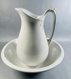 1890s  Ironstone Wash Basin And Pitcher -local Pickup