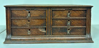 Antique Oak Cash Drawer Bank