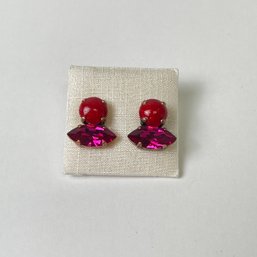 Thelma Paris Ruby Red Earrings