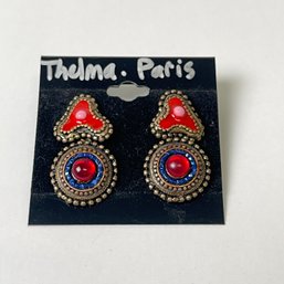 Thelma Paris Bejeweled Pierced Earrings