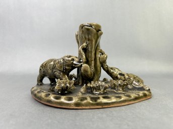 Hand Made Ceramic Elephant Candle Holder