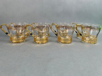Set Of 8 Libby Greek Tea Cups.