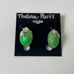 Thelma Paris Bejeweled Clip On Earrings