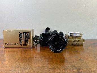 Nikon 35mm Camera With Extras