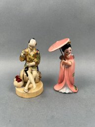 2 Japanese Figurines From Occupied Japan.