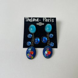 Thelma Paris Bejeweled Pierced Earrings