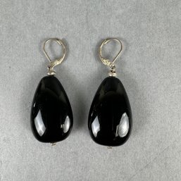 Black Onyx Pierced Earrings