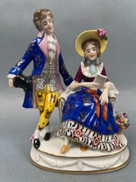 Porcelain Figurine Of A Victorian Man And Women - Germany