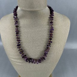 Necklace Of  Amethyst Stones With Screw Closure