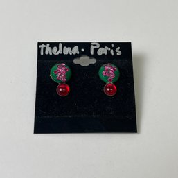 Thelma Paris Bejeweled Pierced Earrings