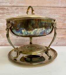 Silver Plate Chafing Dish On Silver Wallace Plate