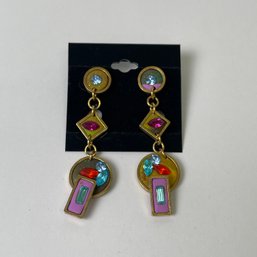 Thelma Paris Dangle Bejeweled Earrings