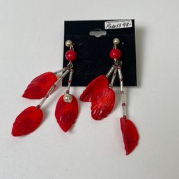 Thelma Paris Ruby Red Bejeweled Earrings