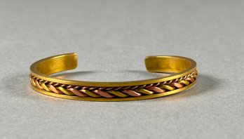 Gold Tone And Copper Cuff Bracelet